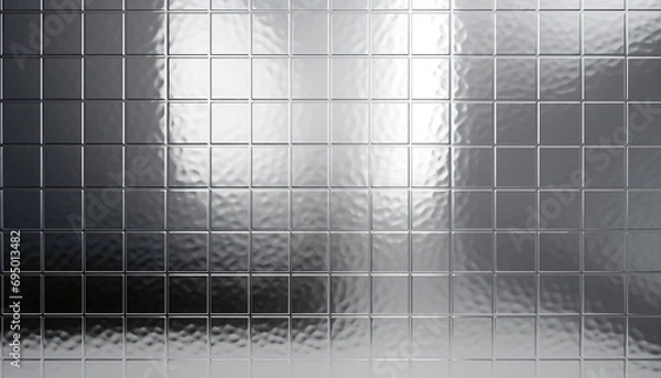 Obraz Metallic Silver Tile Texture Background Brutalist Wallpaper