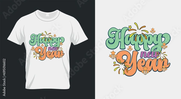 Obraz Happy Retro New Year 2024 Sublimation Design