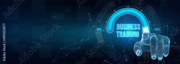 Fototapeta Business, Technology, Internet and network concept. Coaching mentoring education business training development E-learning concept. 3d illustration