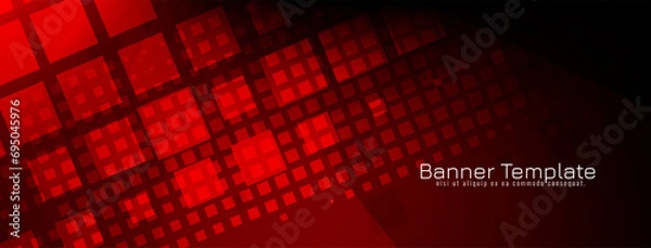 Fototapeta Modern red color geometric banner design