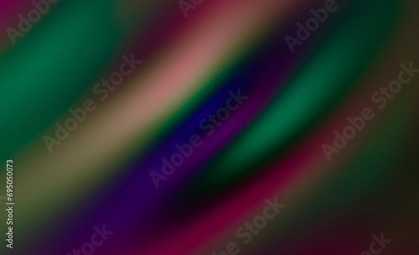 Fototapeta Metallic color gradient blurred background with grainy texture effect on green, yellow, red and blue. Copy space
