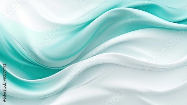 Obraz  a close up of a white and blue background with a wavy design on the top of the image and bottom of the image.