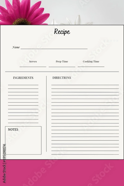 Obraz Rustic Romance: Blank Recipe Cards for Wedding Celebrations