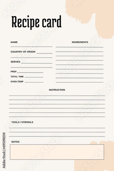 Obraz Blank Recipe Cards, White blank paper greeting card for Bridal Shower and Wedding, v1