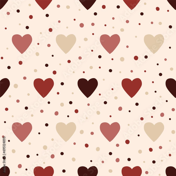 Obraz Valentine's Day Pattern Hearts and Dots