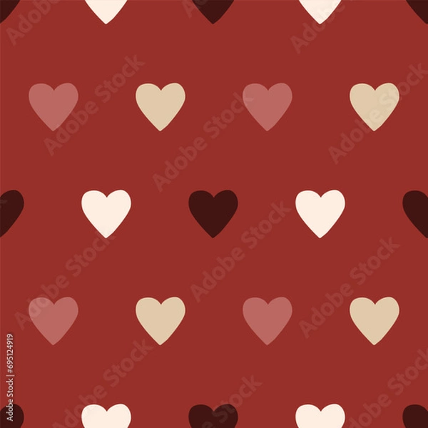 Obraz Valentine's Day Pattern Geometric Hearts Red