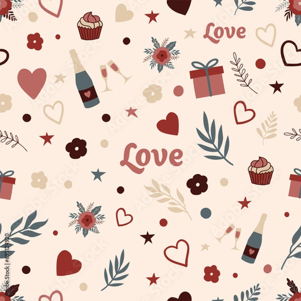 Obraz Valentine's Day Pattern Love