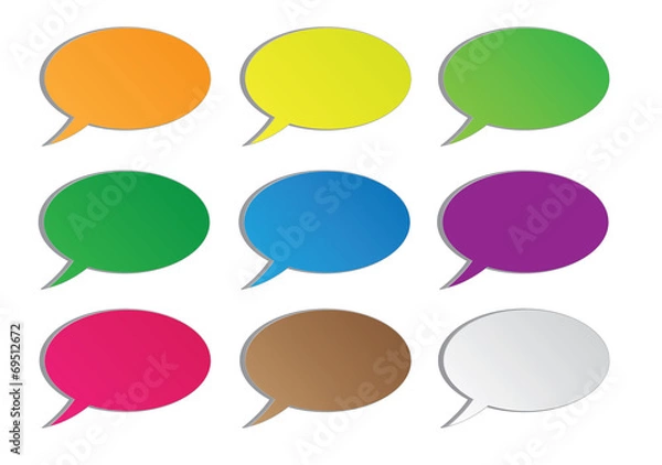 Fototapeta colourful frame for comments, isolated, vector