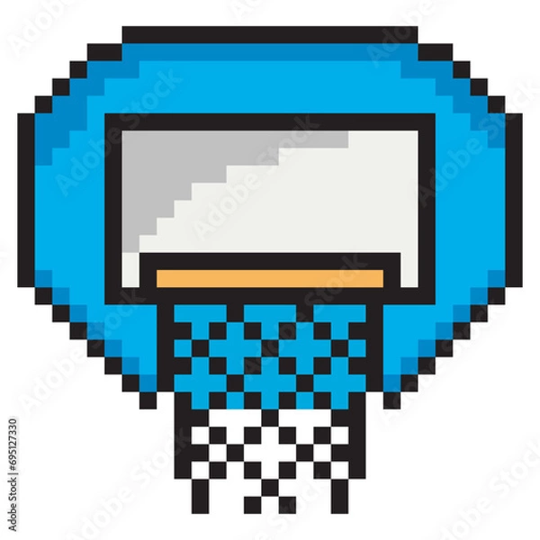 Obraz Basketball hoop backboard with pixel art design