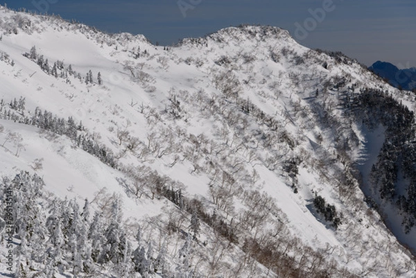 Obraz 剣ヶ峰山から武尊山に向かう登山道から見た武尊山の稜線