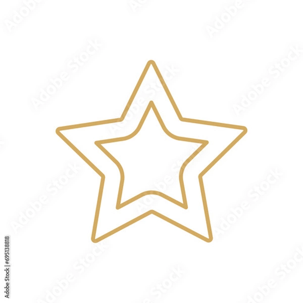 Fototapeta One line continuous star vector. Abstract linear icon. Minimal illustration. Hand drawn silhouette, graphic design, print, banner, card, poster, sign, symbol, logo, Christmas ornament, holiday decor.