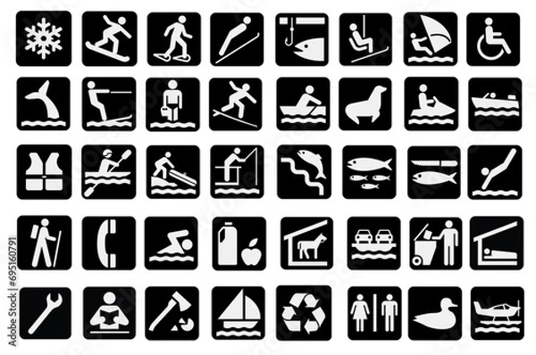 Obraz US American National Parks Pictograms