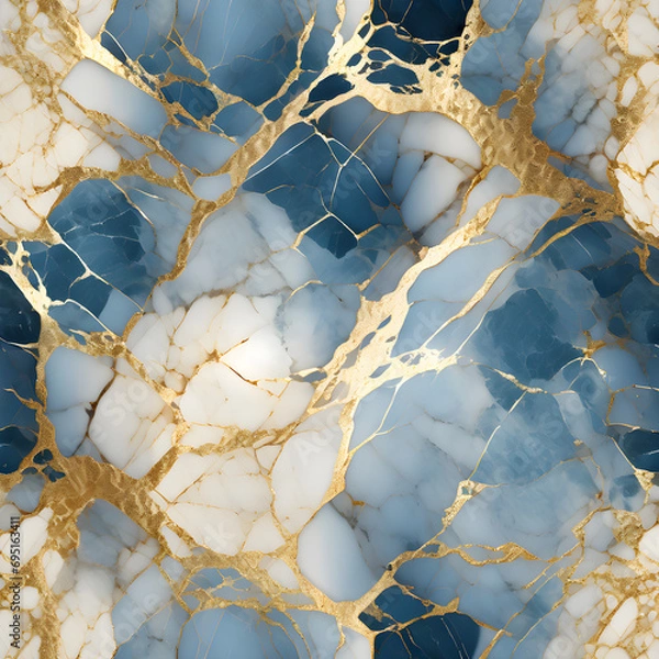 Fototapeta Abstract blue white marbleized stone marble granite texture background ,generative ai