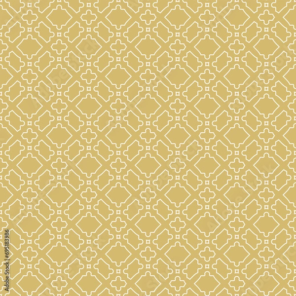 Fototapeta Seamless geometric background for your designs. Modern vector ornament. Geometric abstract golden white pattern