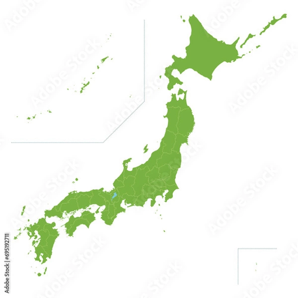 Obraz 県名記載なしの日本地図