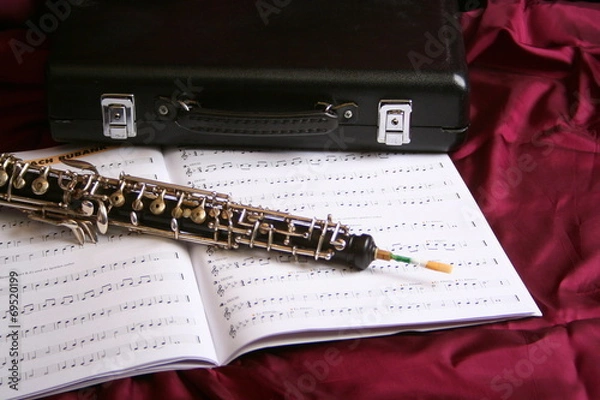 Obraz Oboe auf Noten