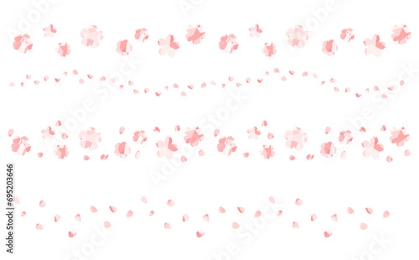 Obraz フラットな桜の花のライン素材セット