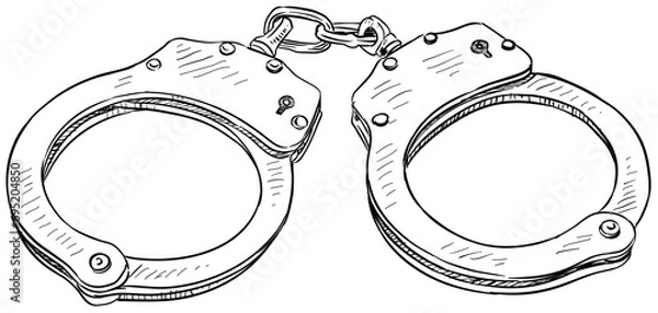 Obraz handcuffs handdrawn illustration