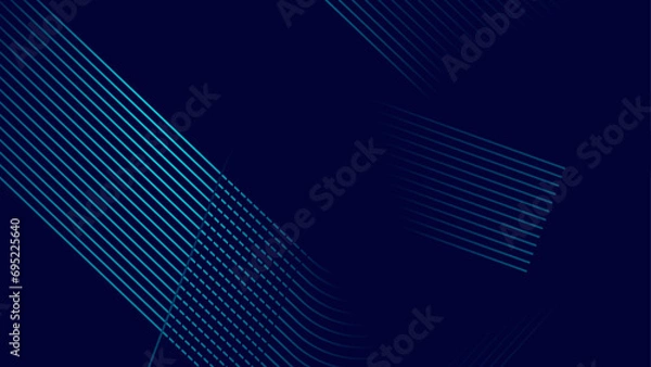 Fototapeta Dark blue abstract background with glowing geometric lines. Modern shiny blue lines pattern. Futuristic technology concept abstract wave dark background. vector illustration