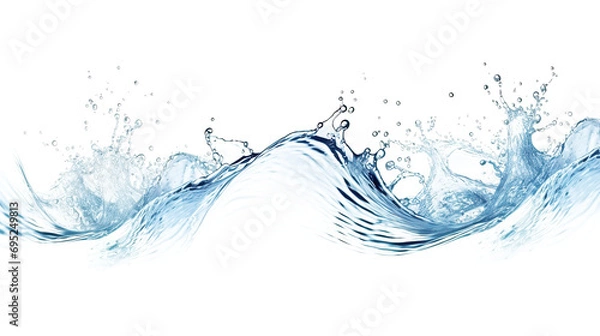 Fototapeta Water wave splash isolated on transparent background.