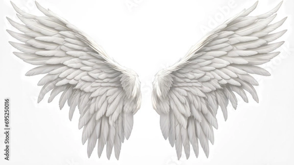 Fototapeta White wings isolated on a transparent background.