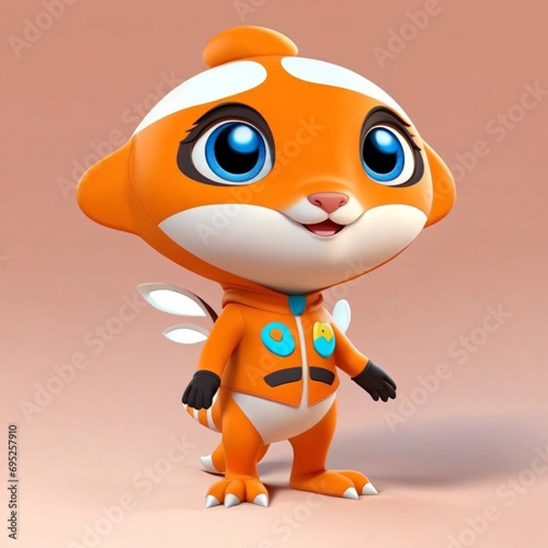 Obraz cartoon android with sign