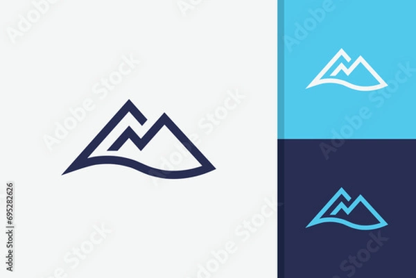 Obraz simple minimalist mountain logo design icon vector template