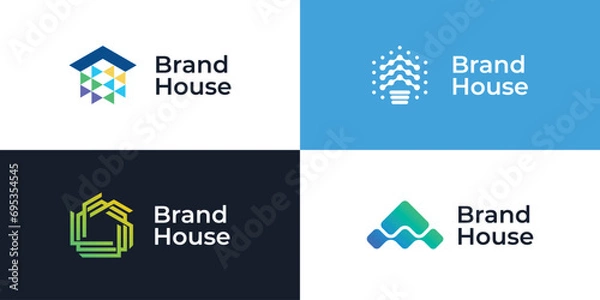 Obraz smart home logo design vector template collection