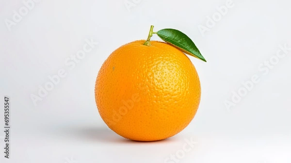 Fototapeta Isolated tangerine with a texture on a light background