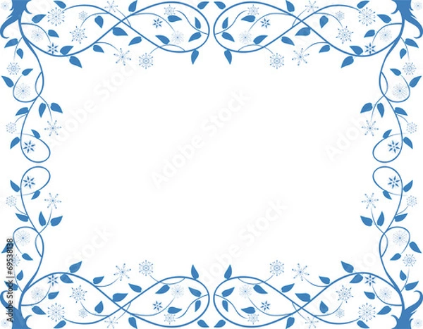 Fototapeta winter floral frame