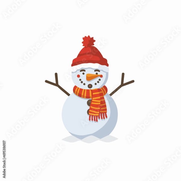 Fototapeta Snowman vector AI generated 