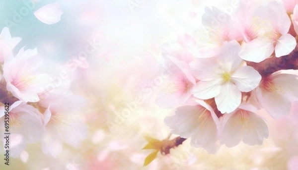 Fototapeta 桜の花びらが舞う背景素材