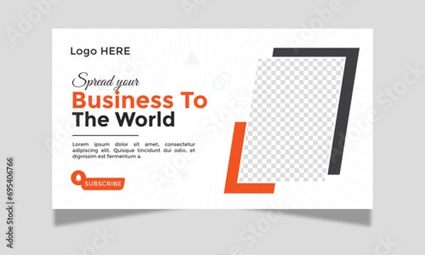 Fototapeta Creative YouTube thumbnail template and social media post web banner template