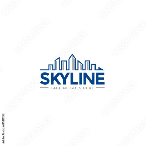Fototapeta Skyline logo or combination mark design