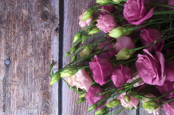 Obraz bukiet eustomi