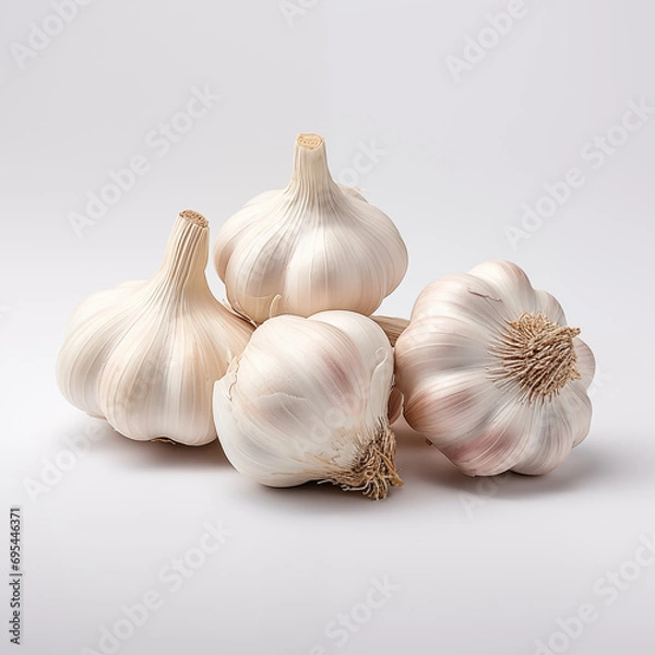 Obraz Garlic isolated on white background.  Generative AI	
