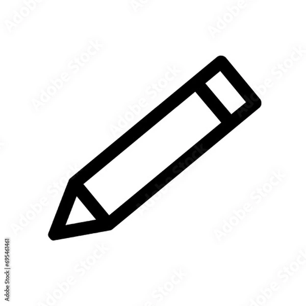 Fototapeta black pencil pen icon isolated on white transparent background vector illustration. concept of write, writing, tool, sign, message, edit