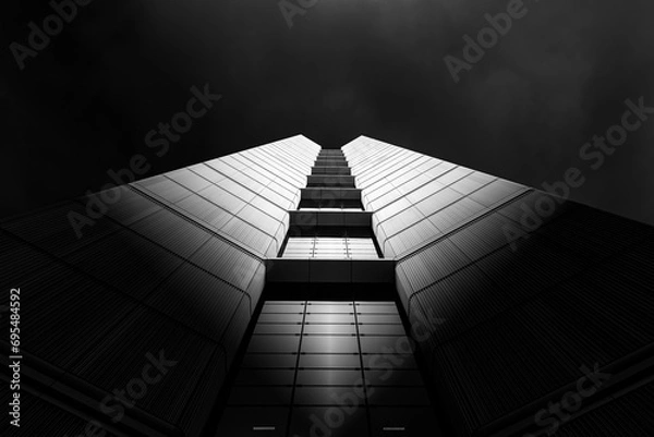 Obraz office building and  dark sky