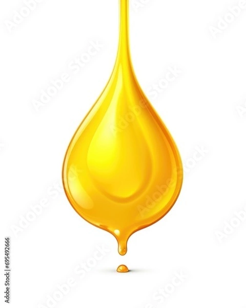 Fototapeta A drop of oil on a white background.