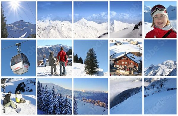 Obraz winter Alps in collage