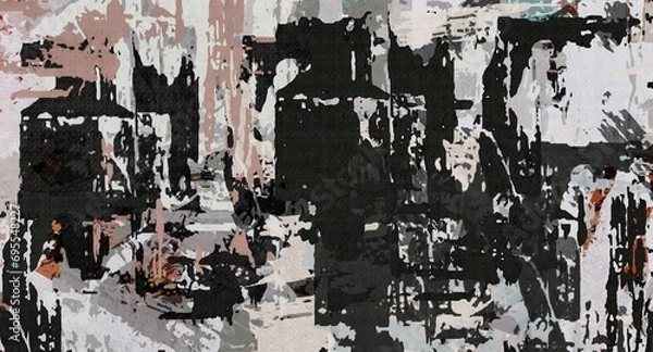 Fototapeta Abstract Grunge Background Graphic Watercolor Stylization on Textured Canvas of Chaetic Strokes of Paint Spots