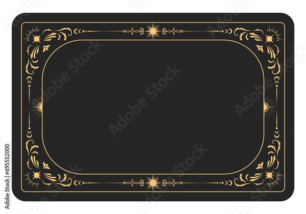 Fototapeta Mystic style banner with ornamental border, tarot cards style frame, esoteric border, vector