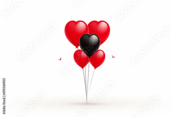 Obraz heart shaped balloons generative by AI technology