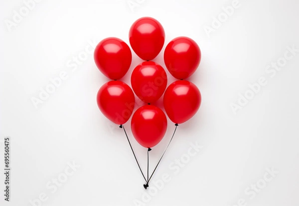 Fototapeta red balloon isolated on white background generative by AI technology