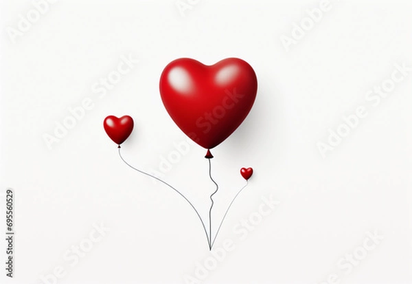 Fototapeta heart shaped balloons generative by AI technology