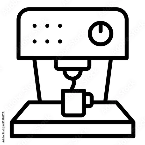 Fototapeta Single-serve coffee maker Icon Style