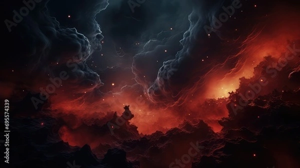 Fototapeta fire in space. Generative AI