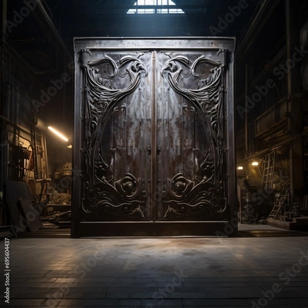 Fototapeta Ancient Doorway in a Factory Generative AI