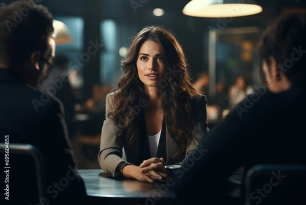 Fototapeta Joyful Chef in Action: A bearded chef with a chef's hat, laughing heartily while cooking, surrounded by flying food, conveying joy, passion, and the lively atmosphere of a kitchen.