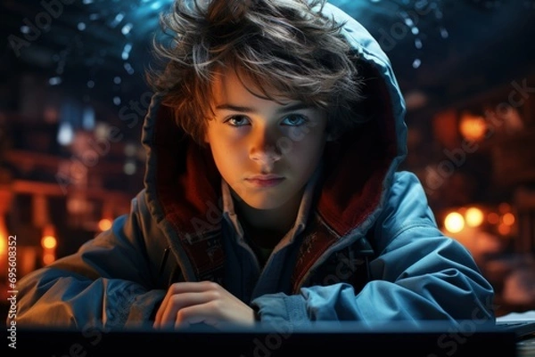 Obraz Intense Boy in Urban Setting